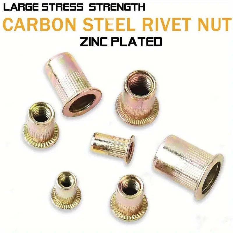 RivetMaster™ - Set 150 Buc. Piulite Nituibile Filetate, Cap Plat M3 M4 M5 M6 M8