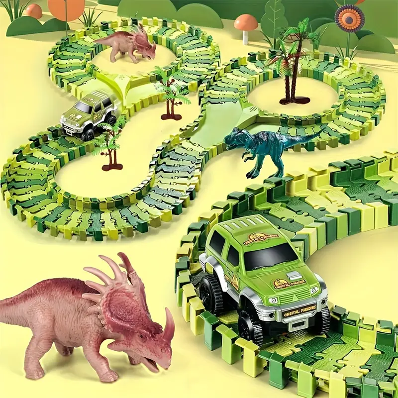 Set Jucărie cu Pista de Dinozaur (163 piese)