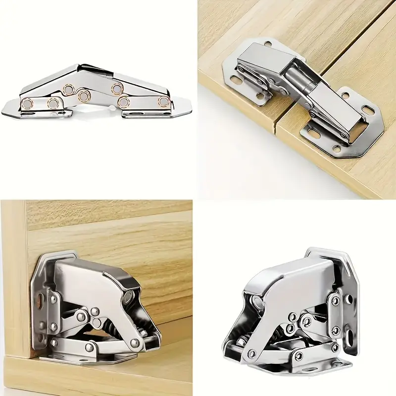 FlexHinge™ – Set 10 Balamale Metalice Polisate pentru Usi de Mobila