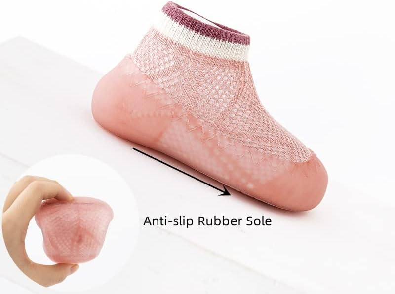 TinySteps™ - Sosete Antiderapante Respirabile pentru Copii, Stil Plasa cu Talpa