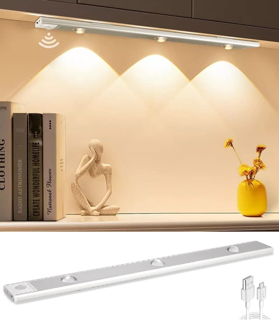 đĽOFERTA 1+1đĽLampa LED cu 3 culori si senzor de miscare (40cm)