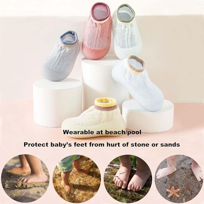 🔥OFERTA 1+1🔥TinySteps™ - Sosete Antiderapante Respirabile pentru Copii, Stil Plasa cu Talpa
