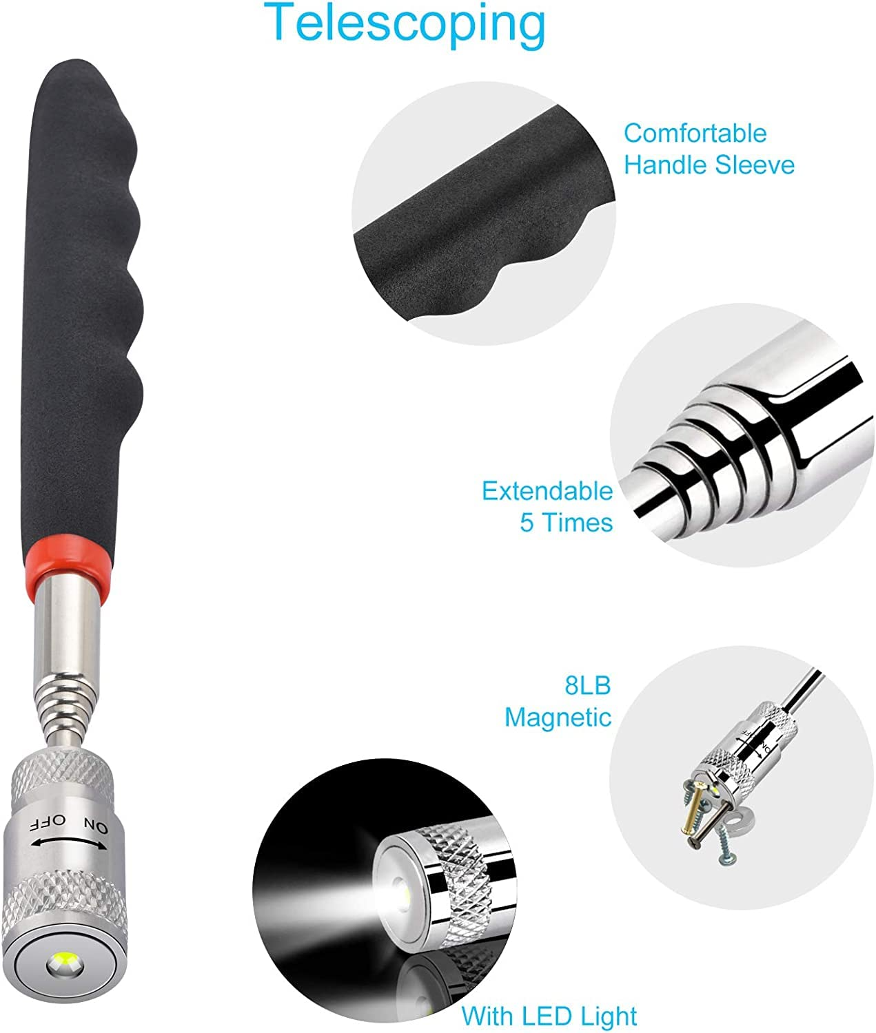 Instrument magnetic de ridicare cu lumina LED🔥1+1! Comanzi 1 si primesti 2!🔥