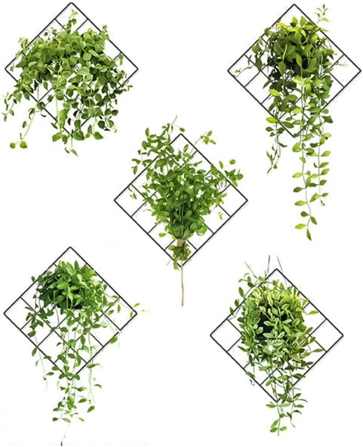 Autocolant de Perete cu Grila 3D cu Plante Verzi
