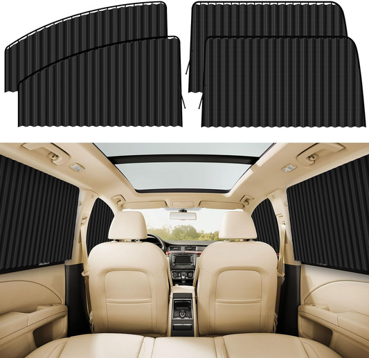 🔥OFERTA 1+1!🔥Parasolare Negre Auto pentru Geamuri Laterale (Set 4 Bucati)