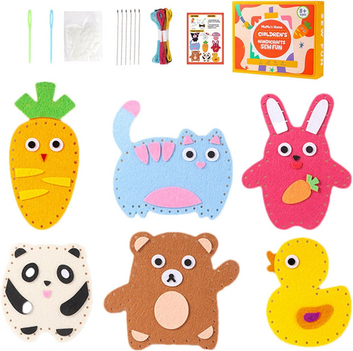 CraftZoo™ - Kit de Cusut Animalute din Fetru pentru Copii