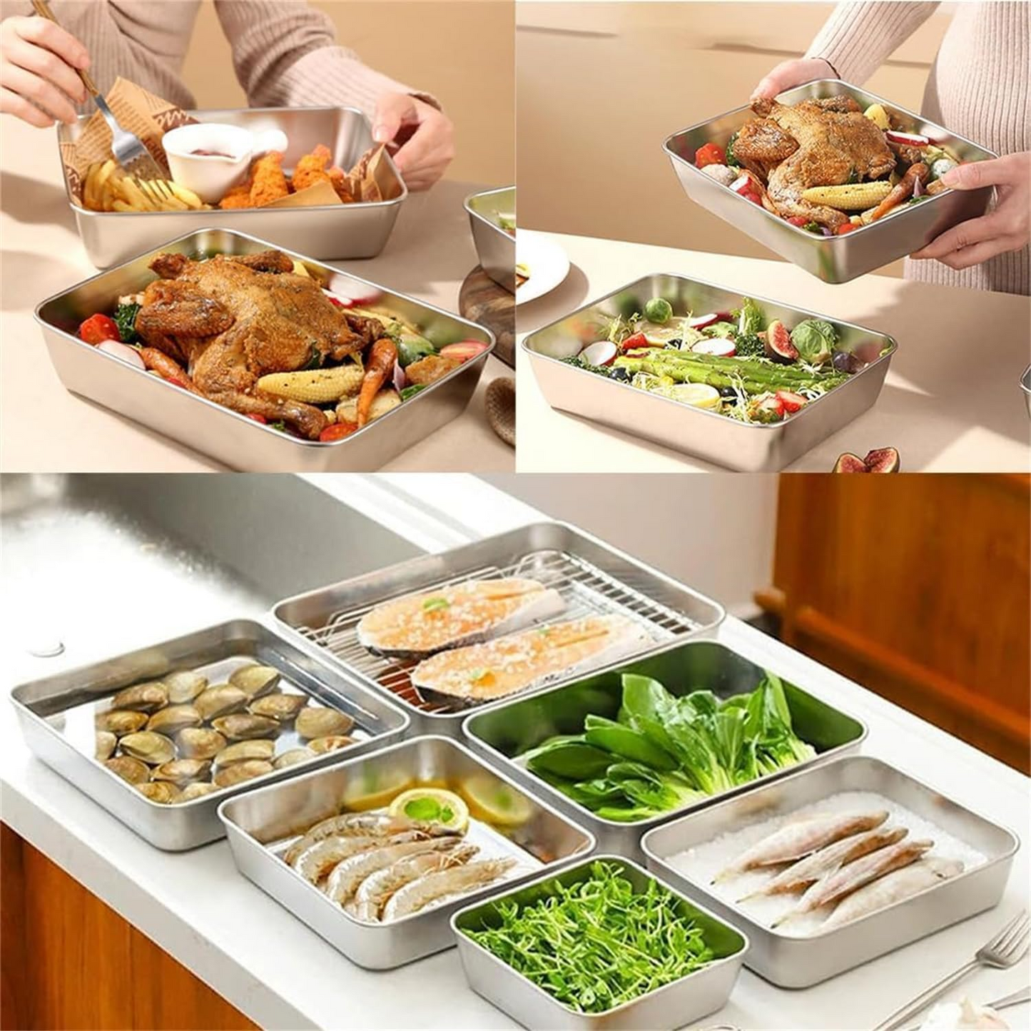 🔥OFERTA 1+1!🔥Tavita alimentara din otel inoxidabil