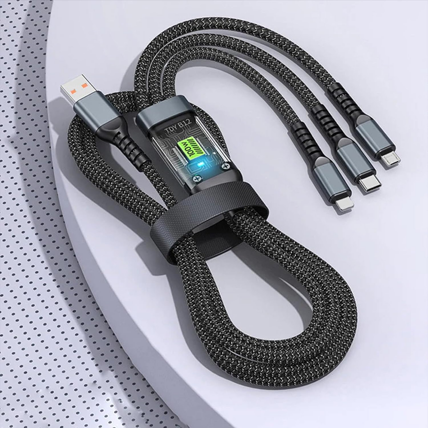 🔥OFERTA 1+1!🔥 FlashCord™ Cablu de încărcare super rapid luminos 3 în 1