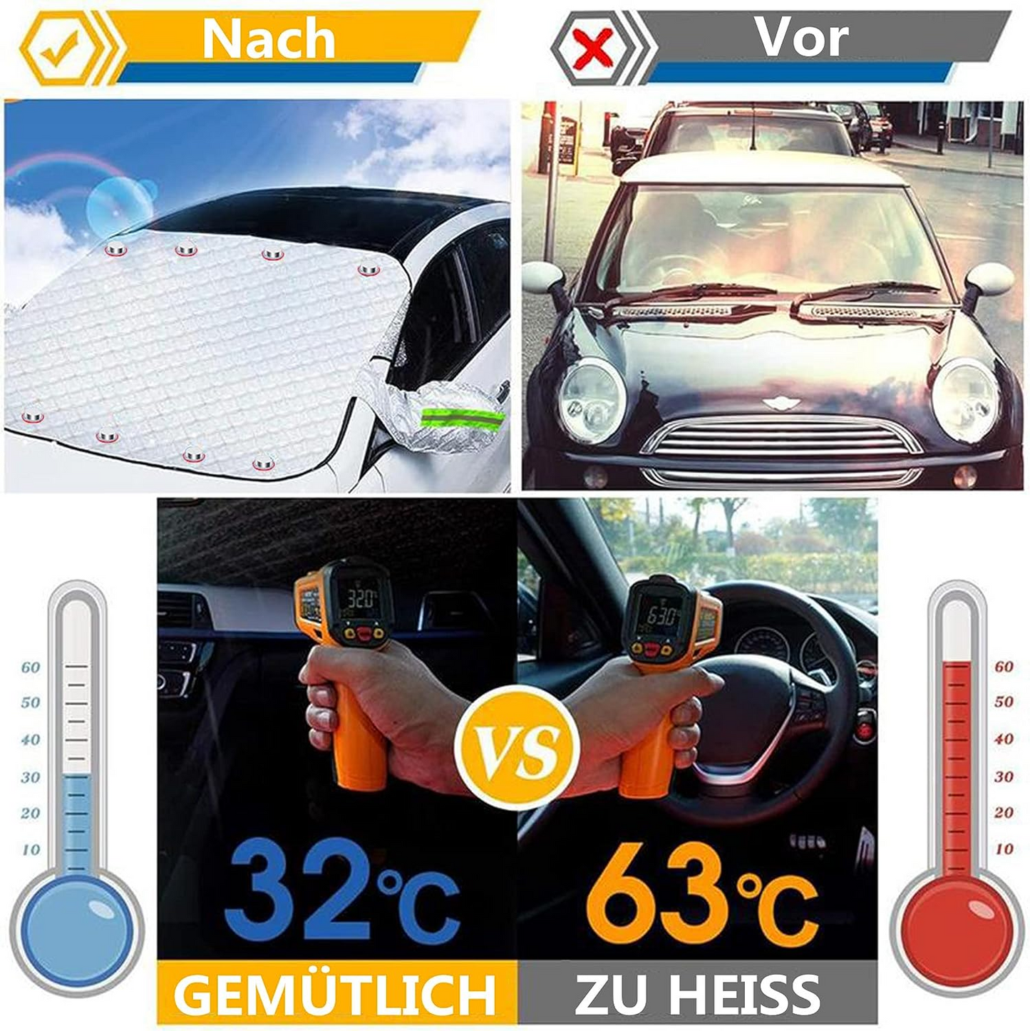 CoolGuard™ – Copertina Reflectorizanta pentru Parbriz Auto