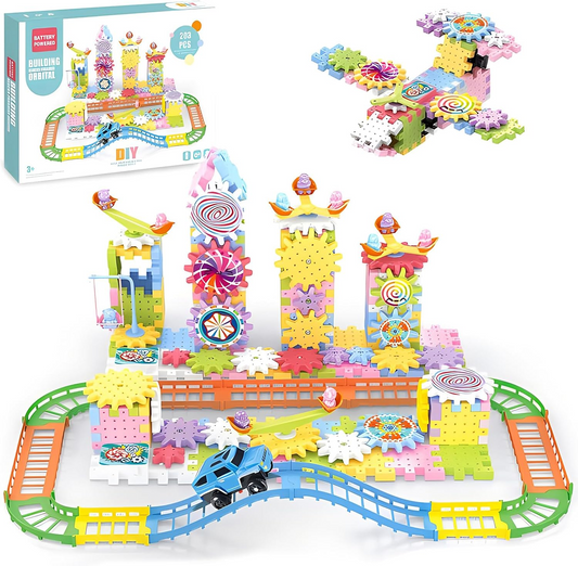MagicPark™ – Set de Constructie cu 203 Piese si Masinuta Electrica