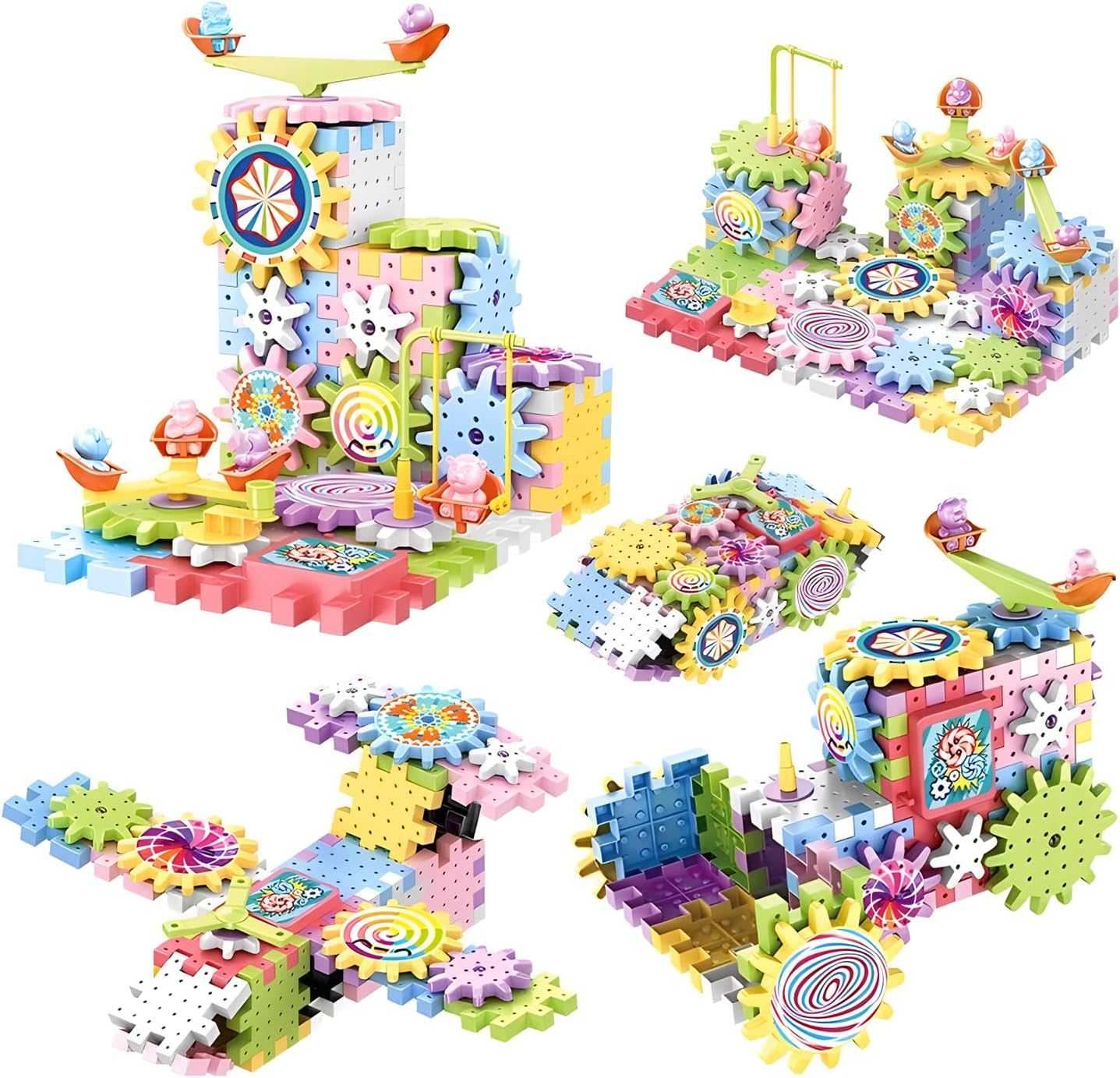 MagicPark™ – Set de Constructie cu 203 Piese si Masinuta Electrica