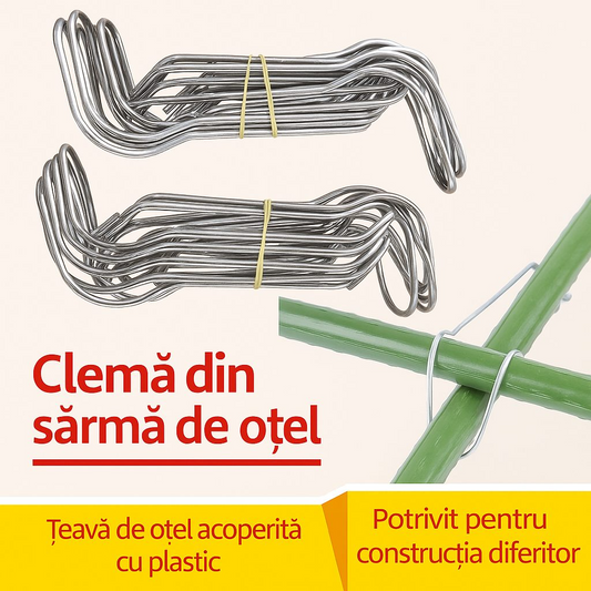 Steelora™ - Cleme de Fixare din Otel pentru Suporturi de Gradina – Set 30 Bucati