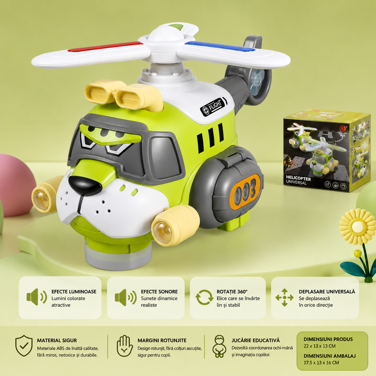 AIRLOOP™ - Elicopter Interactiv cu Lumini, Sunete si Mișcare