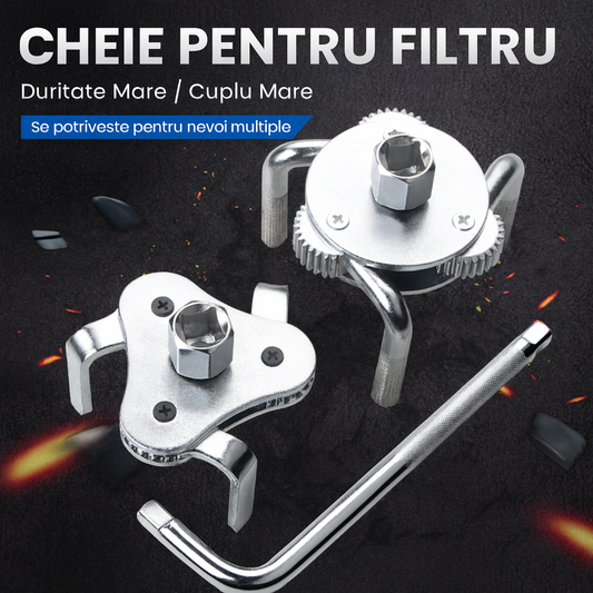 TripleGrip™ – Cheie Reglabila cu 3 Brate pentru Filtru de Ulei
