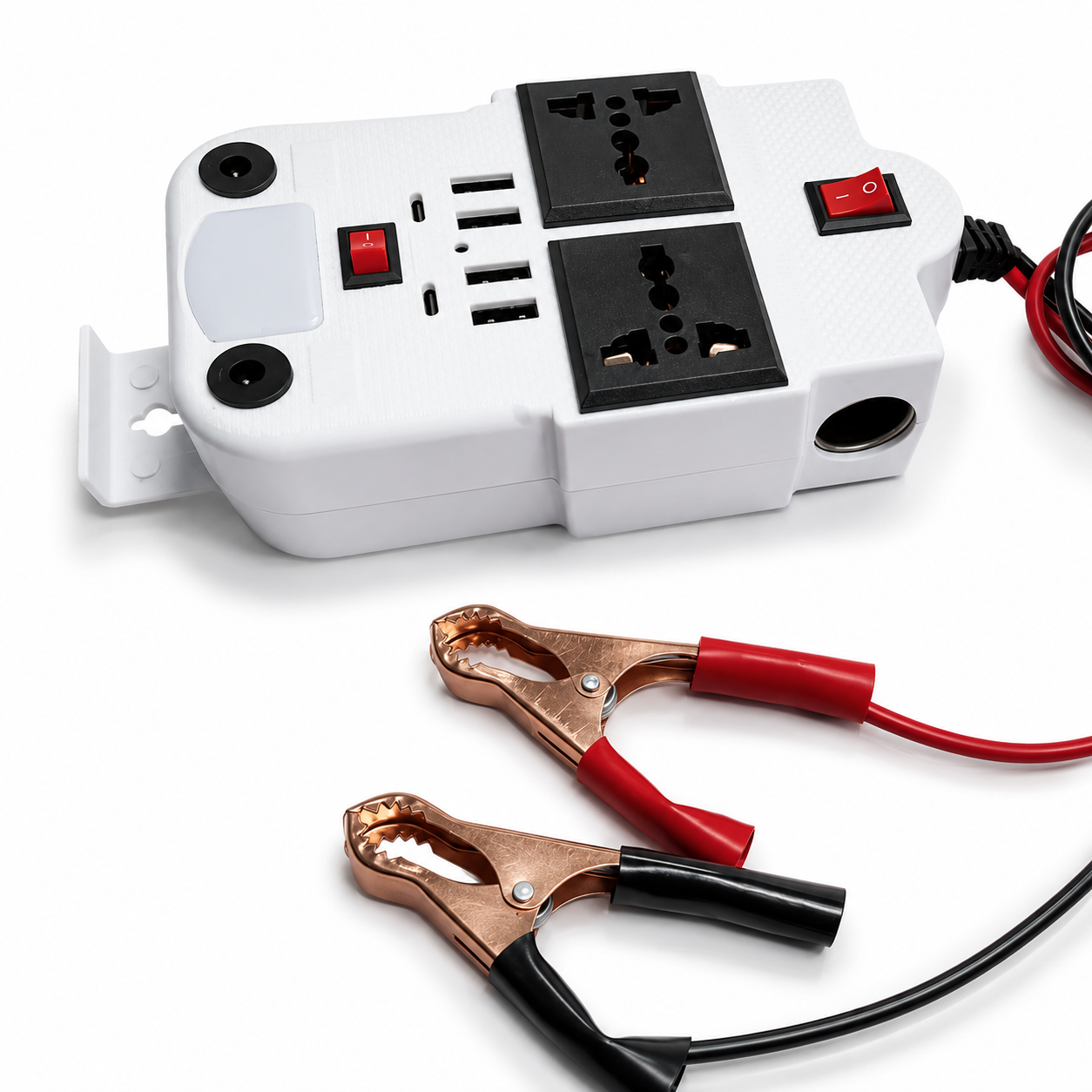Powerix™ – Invertor Auto Inteligent 300W cu 4 USB si 2 Porturi PD