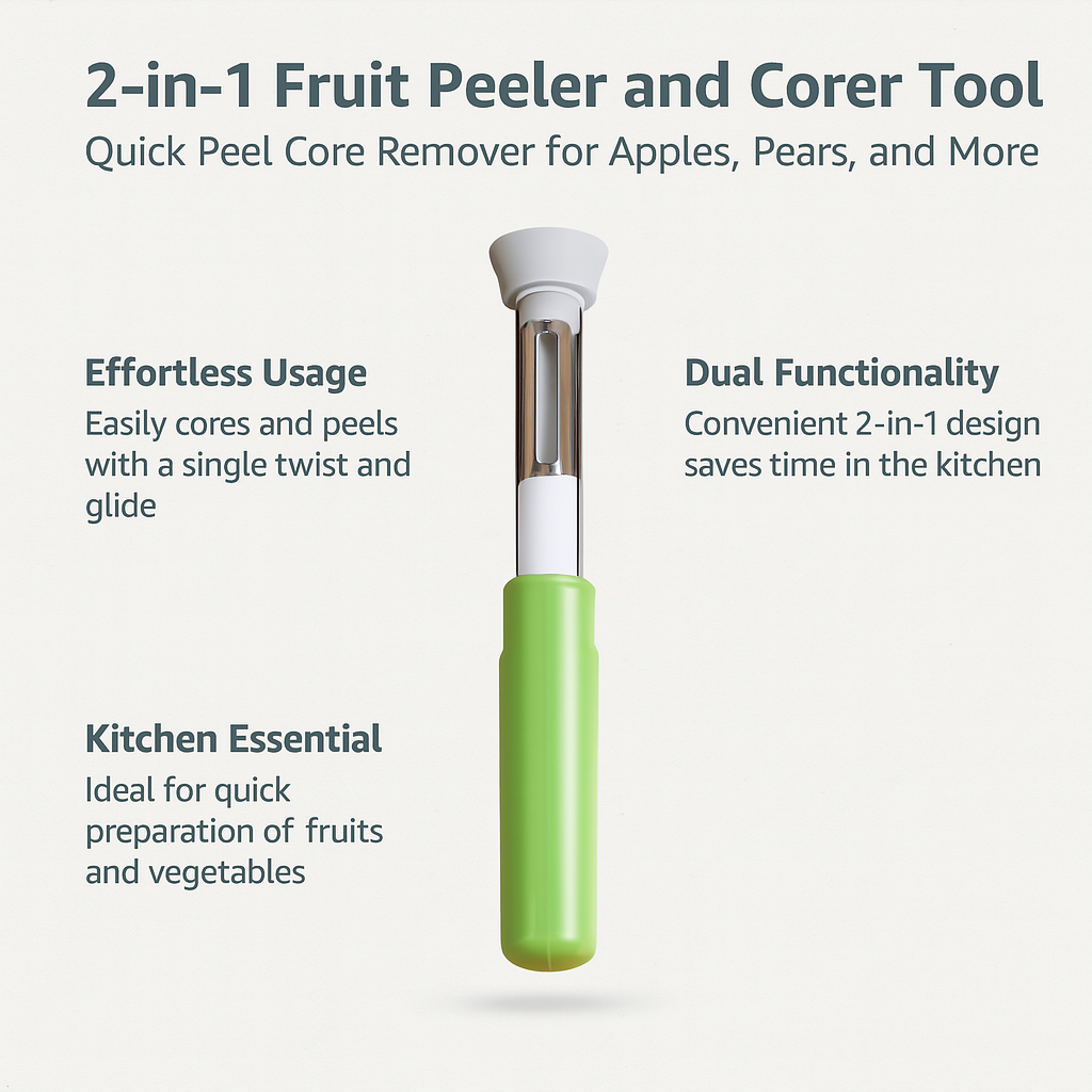 🔥OFERTA 1+1!🔥CorePeel Duo™ - Dispozitiv 2-în-1 pentru curatat si scos samburii fructelor