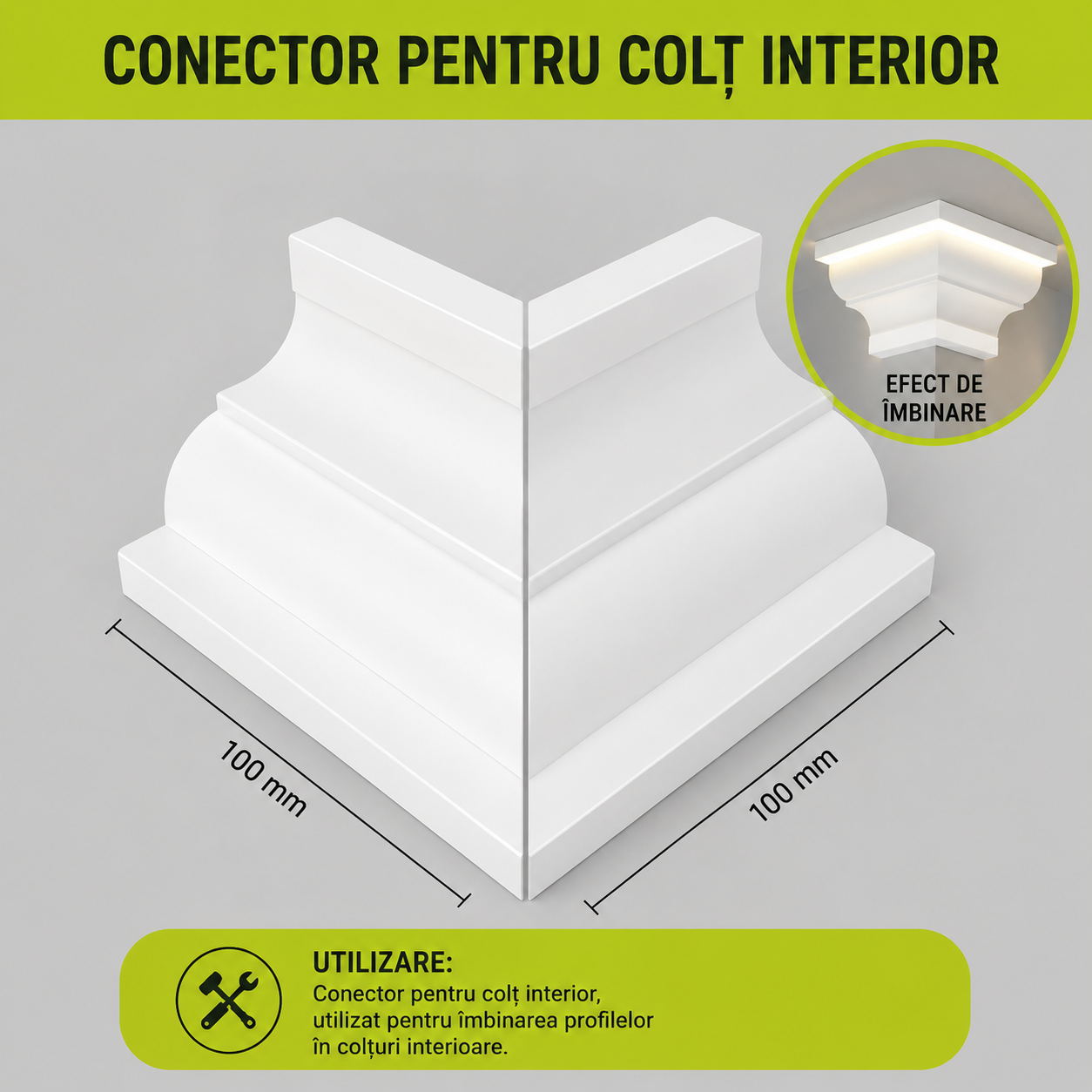 Profil LED Premium Pentru Cornisa De Tavan (10M