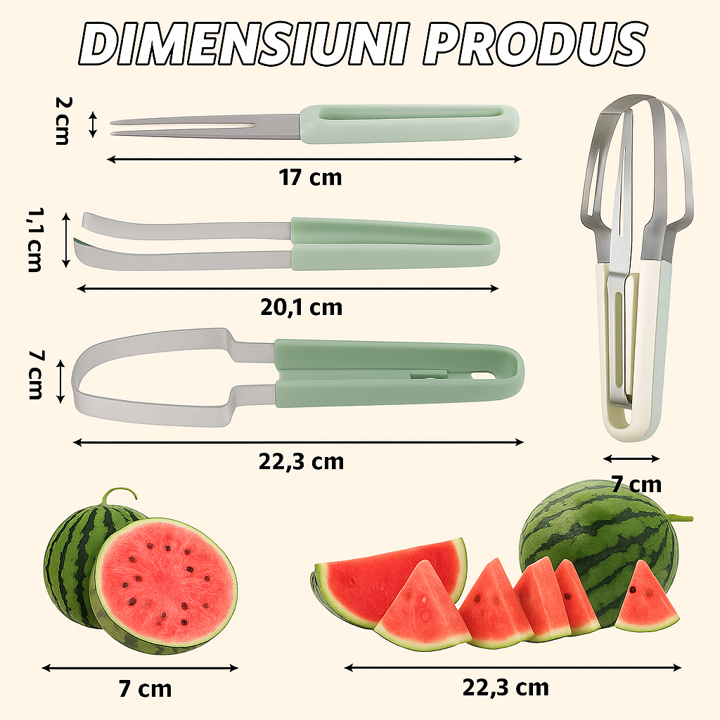 🔥OFERTA 1+1🔥SmartSlice™ – Ustensila 3-in-1 pentru Pepene Verde
