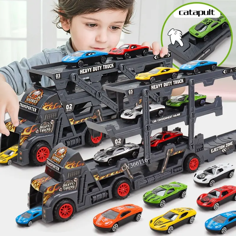 🔥OFERTA 1+1!🔥Camion de Transportat Masini cu Pista Inclusa