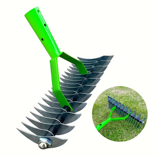GrassRake™ – Scarificator Manual pentru Gazon, cu Lame Metalice