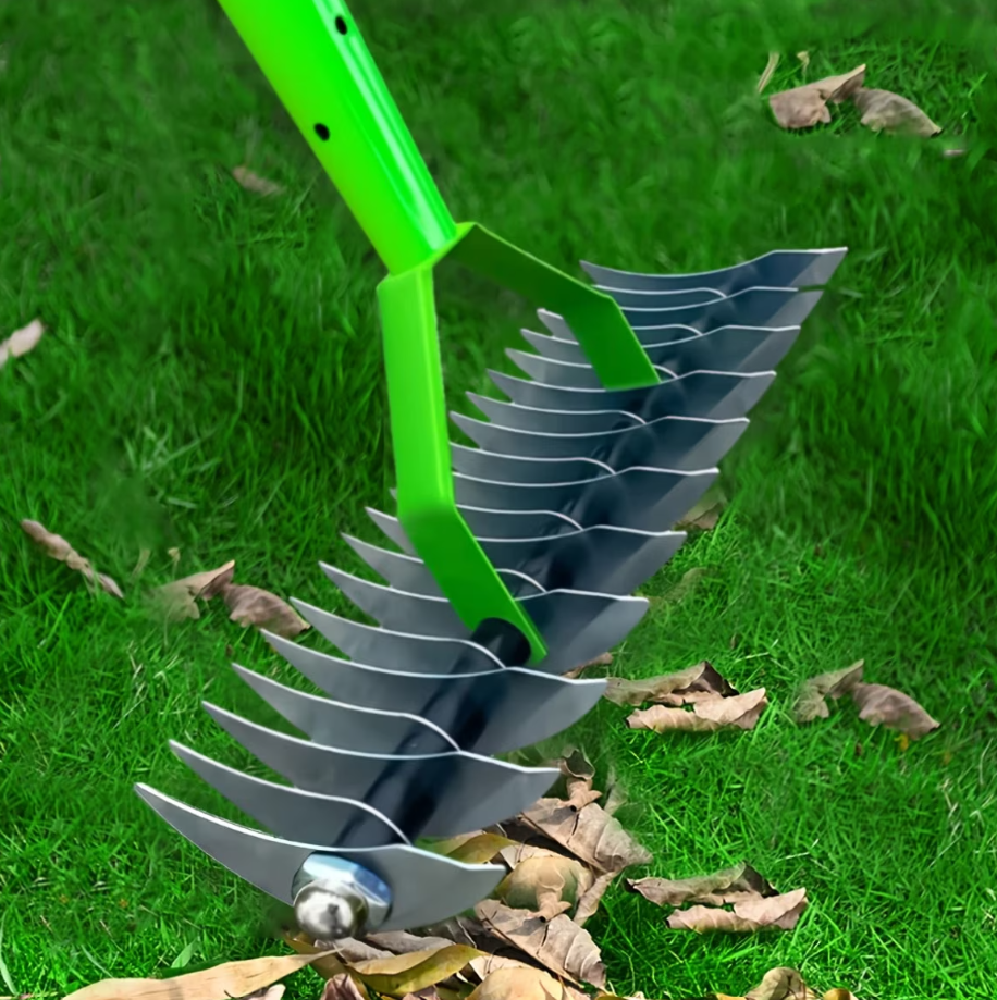 GrassRake™ – Scarificator Manual pentru Gazon, cu Lame Metalice