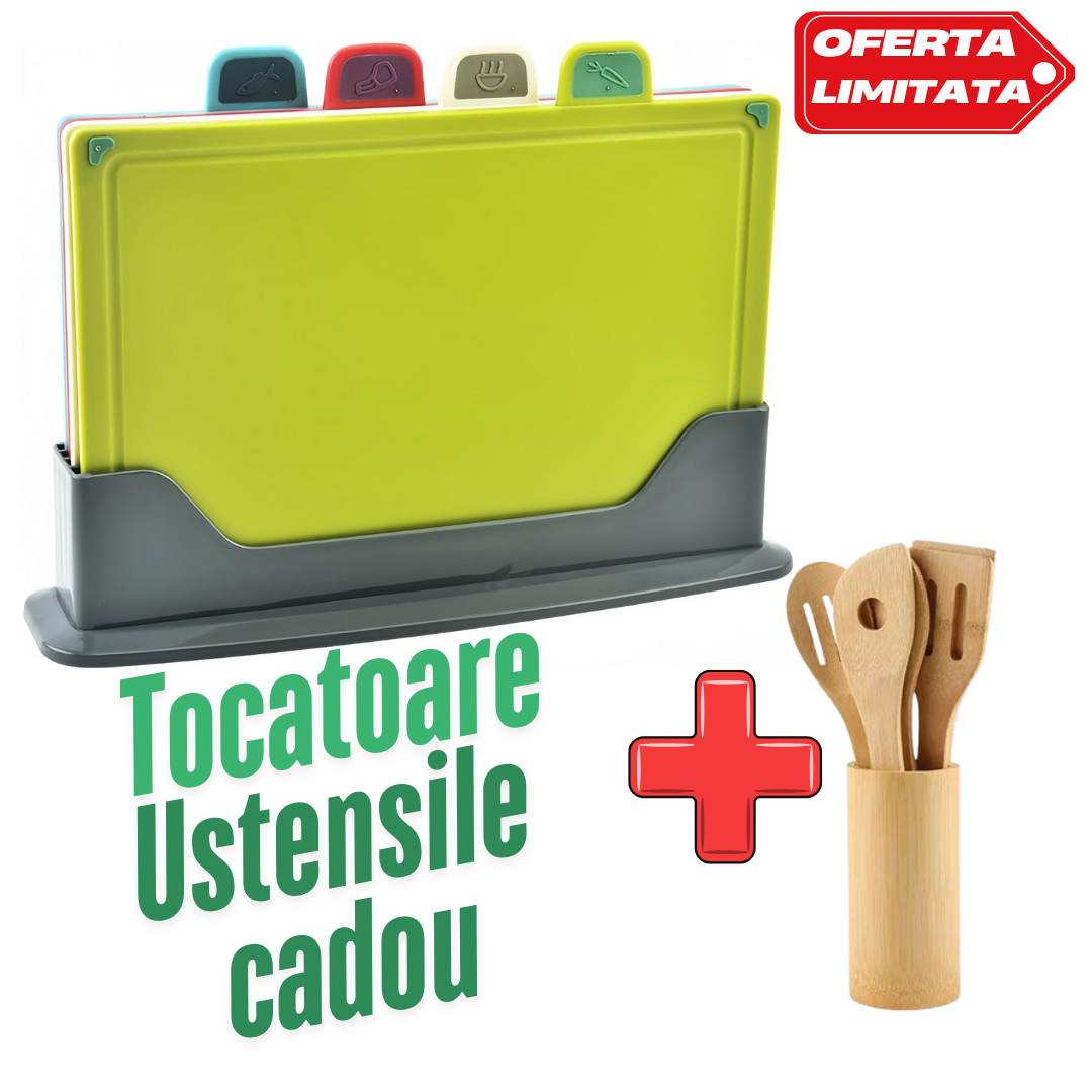 EasyPrep™ Set de 4 Tocatoare de Bucatarie + Set de Ustensile CADOU