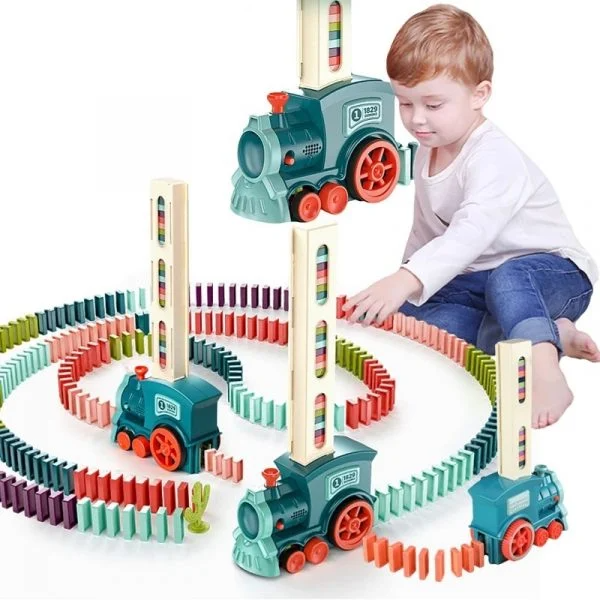 š„OFERTA 1+1!š„Tren de Raliu Domino cu Lumini (60 Blocuri)