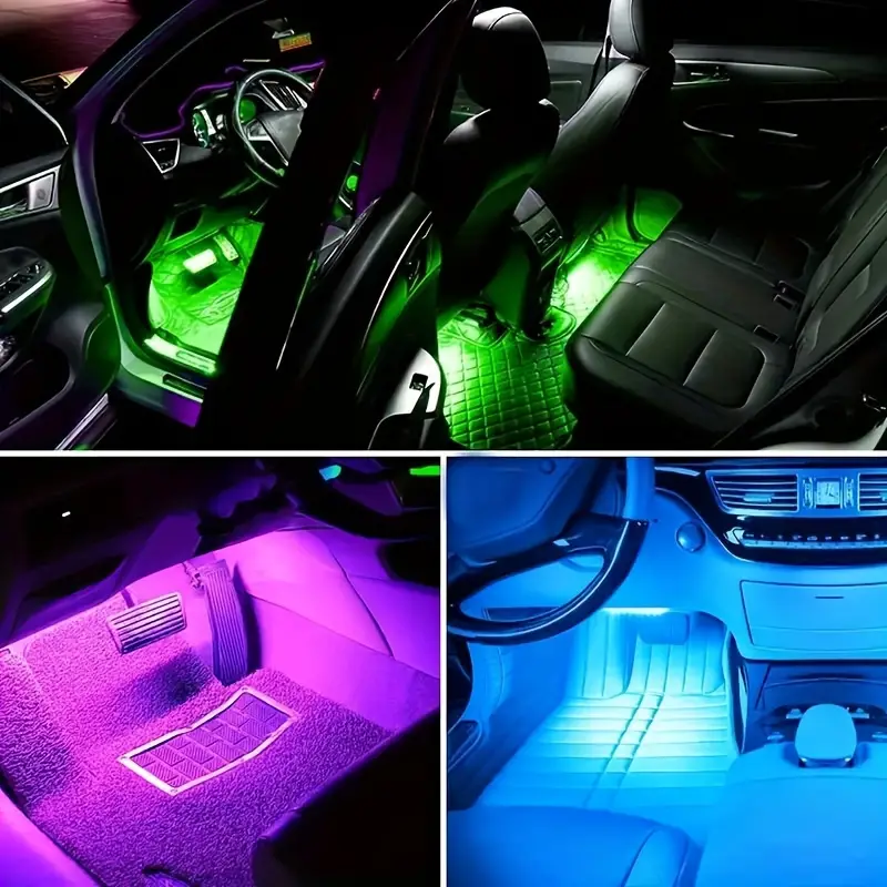 Set banda Auto LED RGB cu Telecomanda (9 Culori)