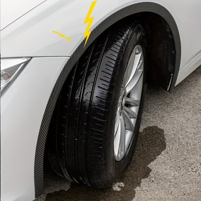 Bara de protectie auto din cauciuc si fibra de carbon (2 Bucati)