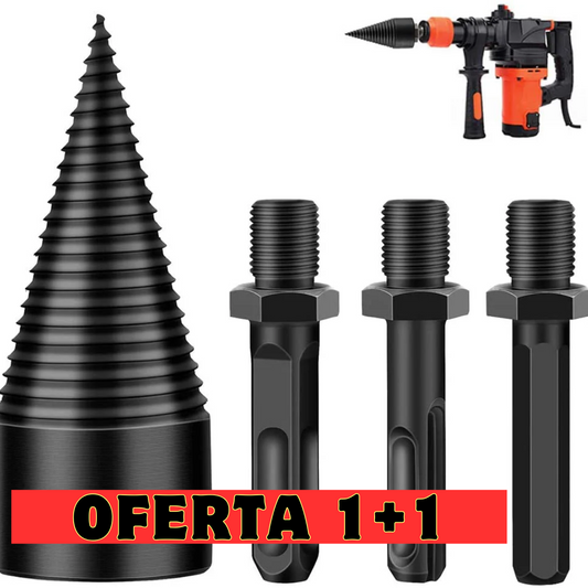 🔥OFERTA 1+1!🔥 Burghiu Conic pentru Despicat Lemne Ø50