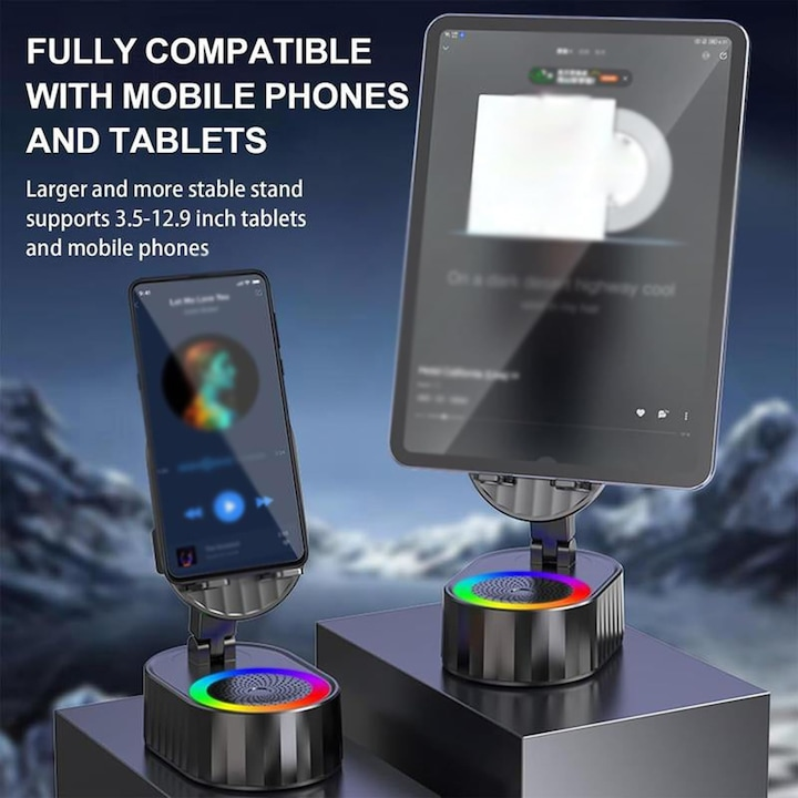 Korven™ - Suport Telefon Multifunctional Cu Bluetooth 5.3 Si Difuzor