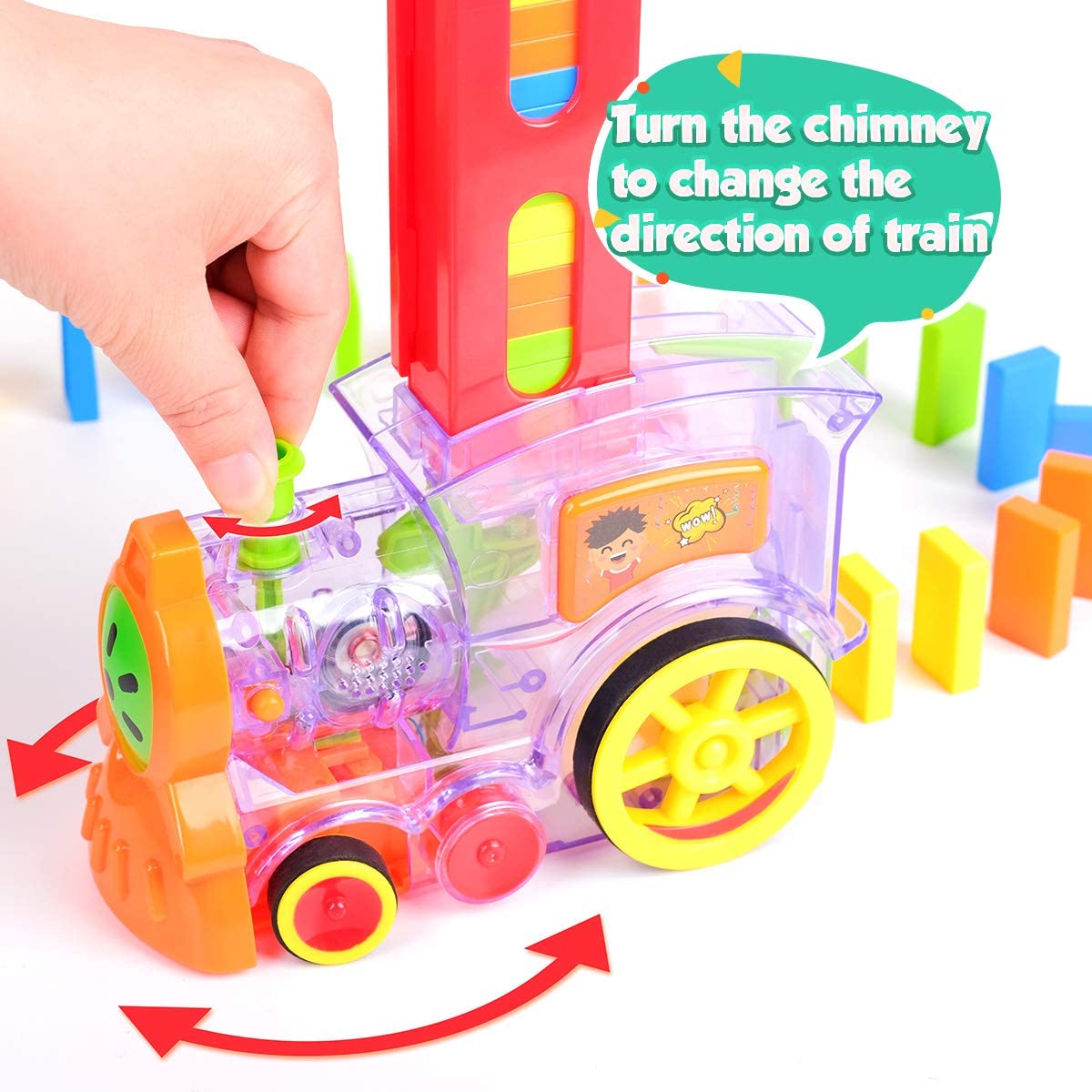 š„OFERTA 1+1!š„Tren de Raliu Domino cu Lumini (60 Blocuri)