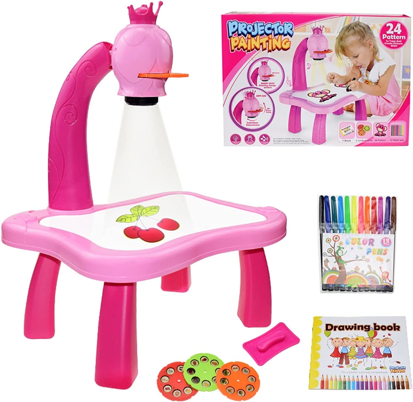 🔥OFERTA 1+1!🔥Proiector Inteligent de desenat cu Lumini si Muzica