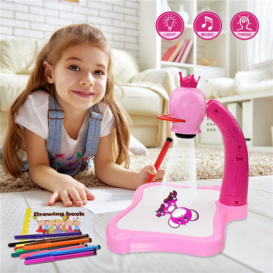 🔥OFERTA 1+1!🔥Proiector Inteligent de desenat cu Lumini si Muzica