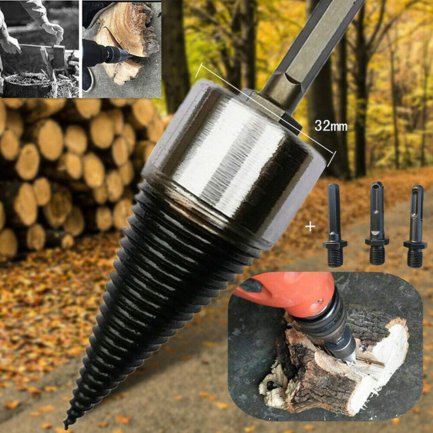 š„OFERTA 1+1!š„ Burghiu Conic pentru Despicat Lemne Ć50