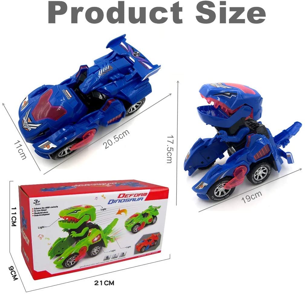 Dino⢠Masinuta care se transforma in Dinozaur cu LED-uri (Albastru) - ShopGuru
