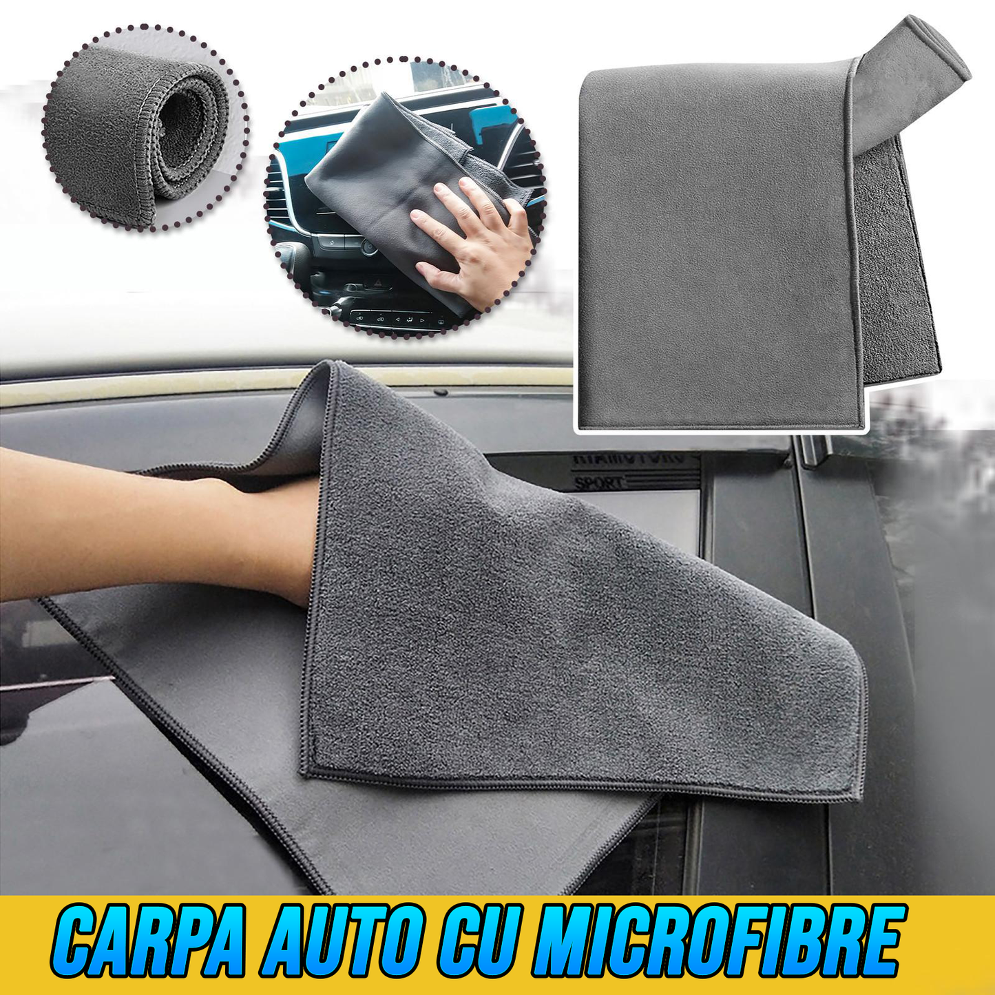 OFERTA 1+1! Laveta profesionala de curatat masina din microfibre super absorbanta