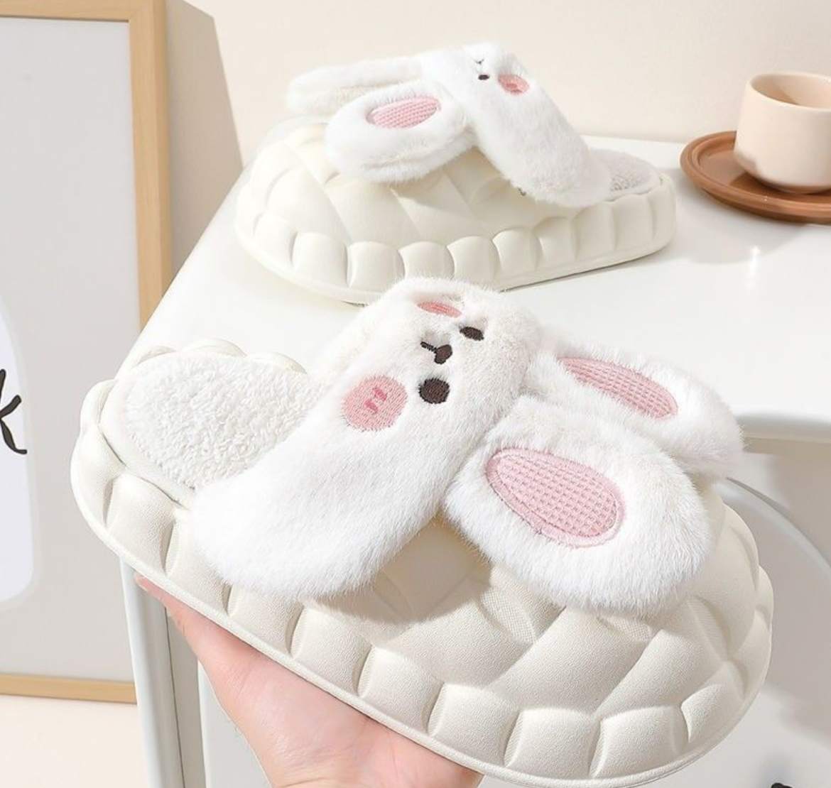 🔥OFERTA 1+1!🔥 CuteRabbit™ Papucei de casa detasabili Puffy