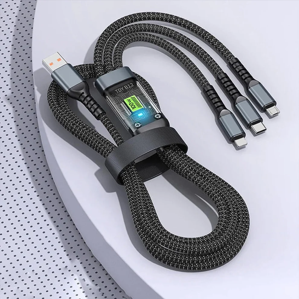 FlashCord — cablu luminos 3 în 1 cu înveliș textil