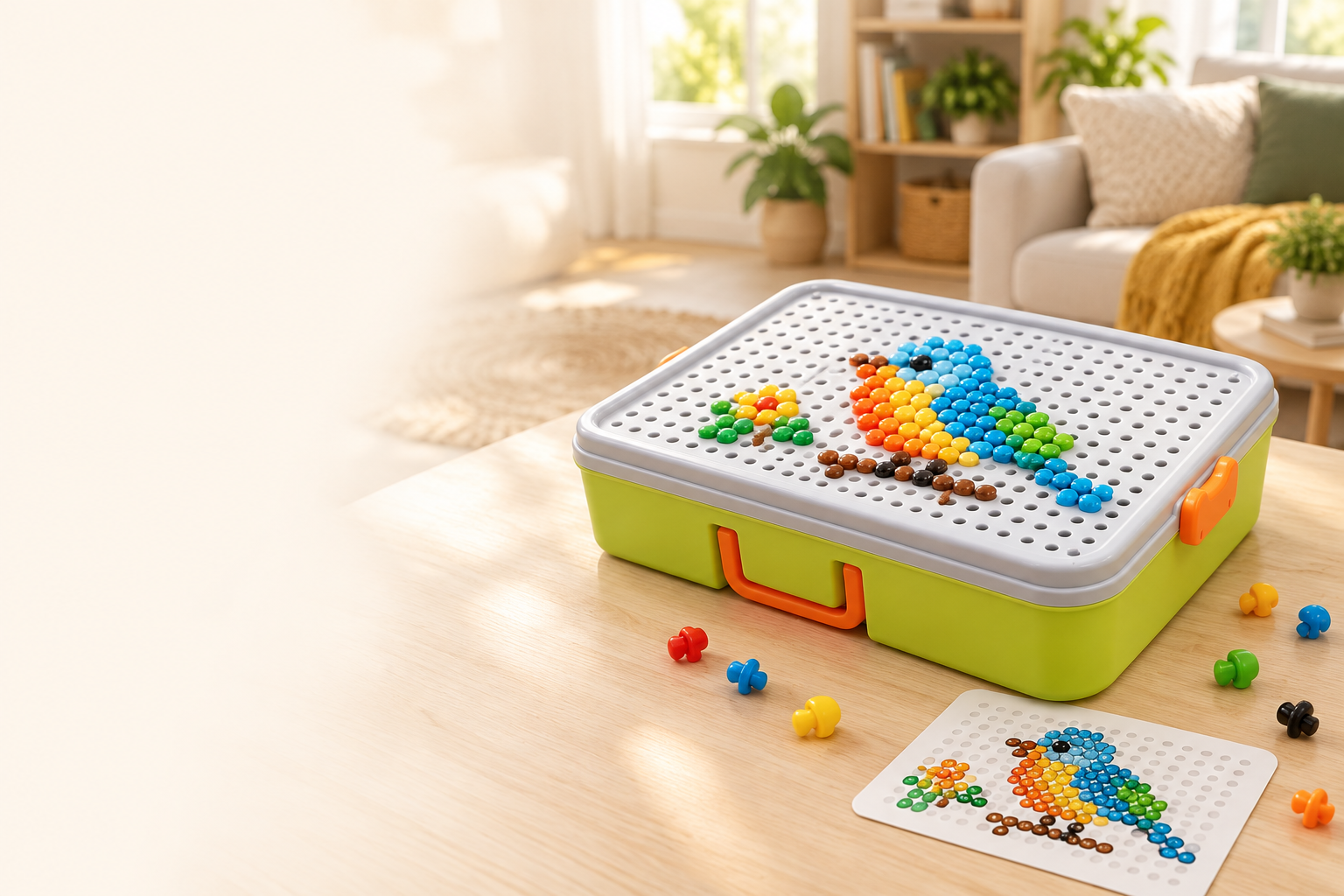 PIXORA — mozaic colorat cu placă și cutie de depozitare