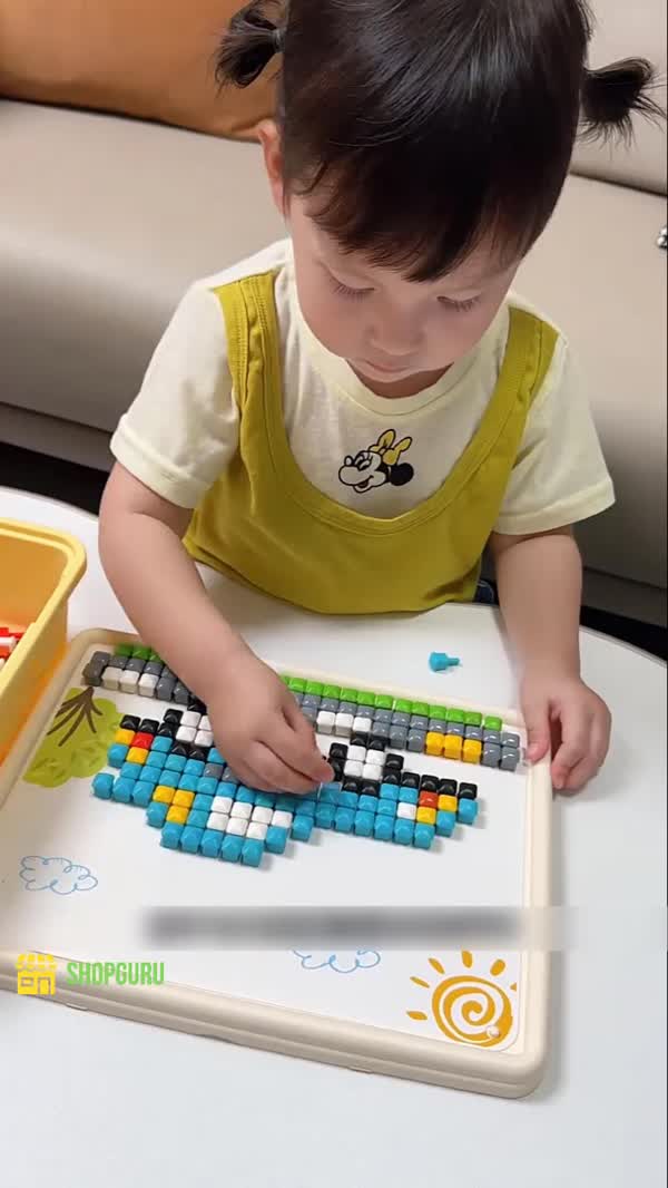PIXORA — mozaic colorat cu placă și cutie de depozitare
