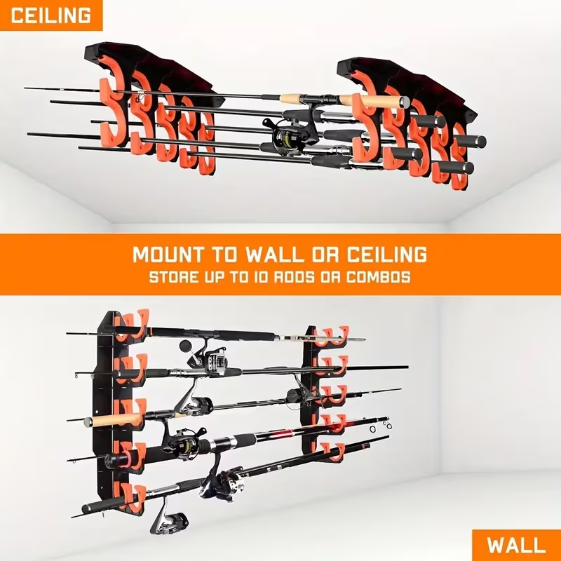 FishRack™ – Organizator de perete pentru bete de pescuit
