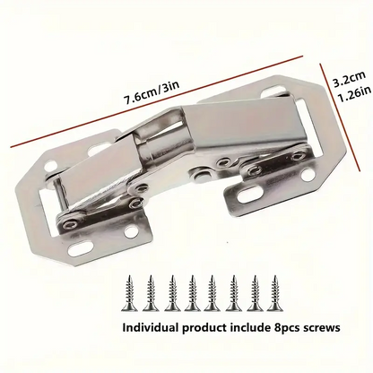 FlexHinge™ – Set 10 Balamale Metalice Polisate pentru Usi de Mobila