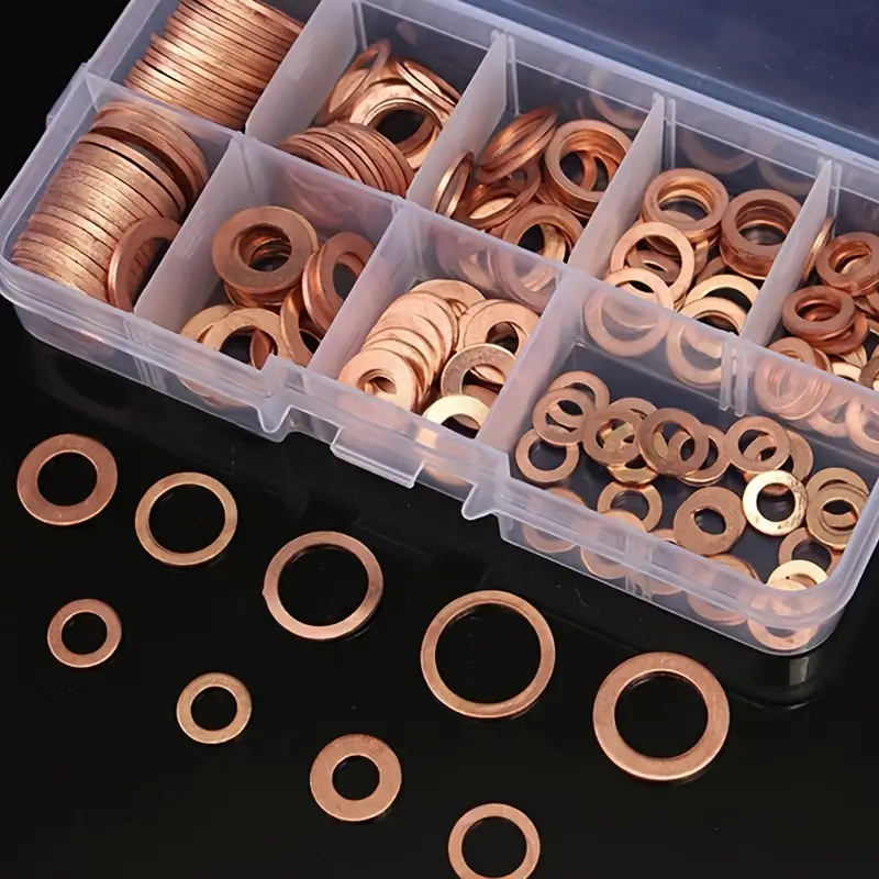 SealCopper™ – Set 200 Garnituri Etansare din Cupru O-Ring în Cutie Organizatoare