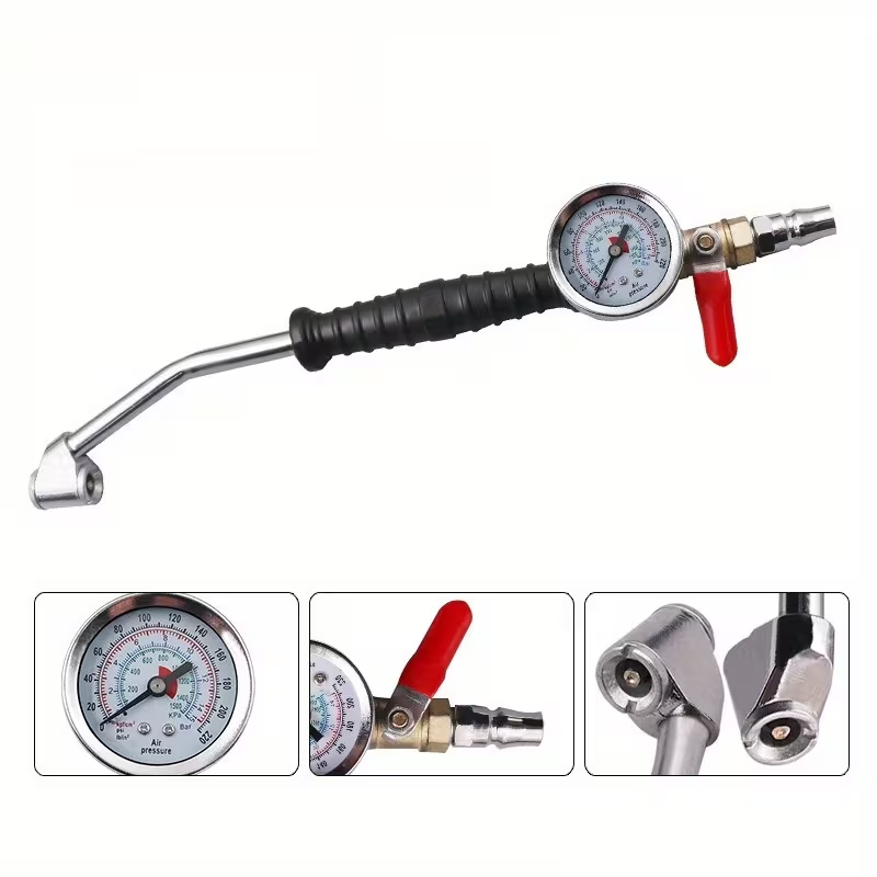 AirPro Gauge™ - Dispozitiv Profesional pentru Umflare si Verificare Presiune Roti (0–220 PSI)