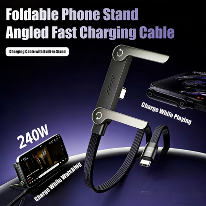 🔥OFERTA 1+1!🔥PowerStand™ – Cablu Fast Charge 240W cu Suport pentru Telefon (1.5m)