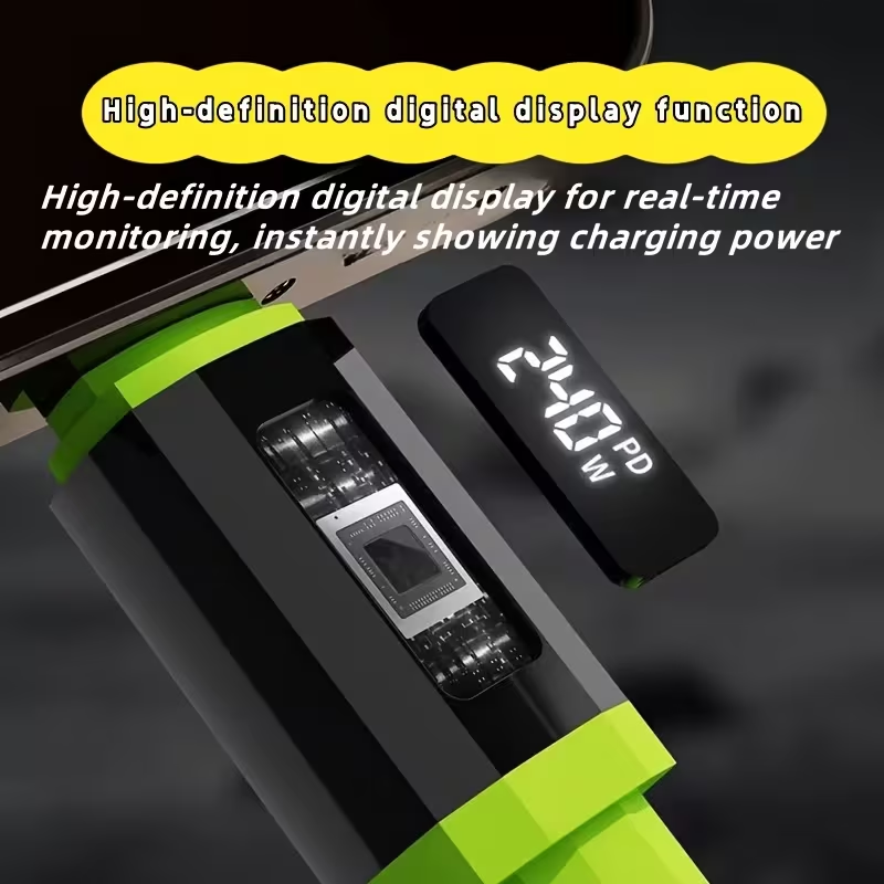 🔥OFERTA 1+1!🔥UltraWatt™ – Cablu incarcare rapida 240W Type-C, afisaj digital, 2m