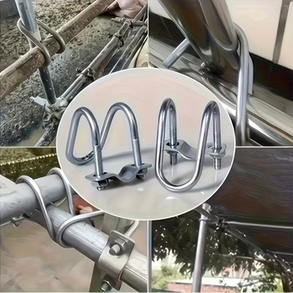 UGrip™ - Set 12 Coliere prindere tip U din otel galvanizat – Dimensiune 20×40 mm
