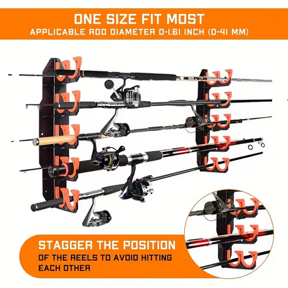 FishRack™ – Organizator de perete pentru bete de pescuit