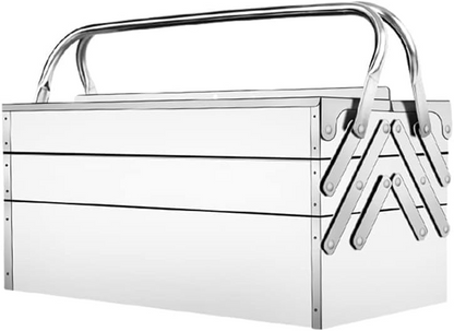 SteelFold Pro – Cutia de Unelte Pliabila din Otel Inoxidabil